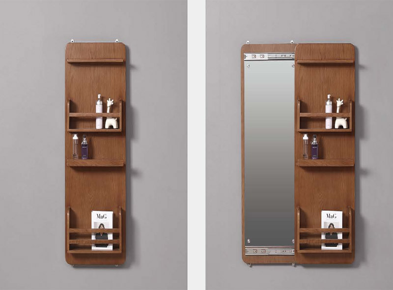 原木色挂墙穿衣镜1295*450